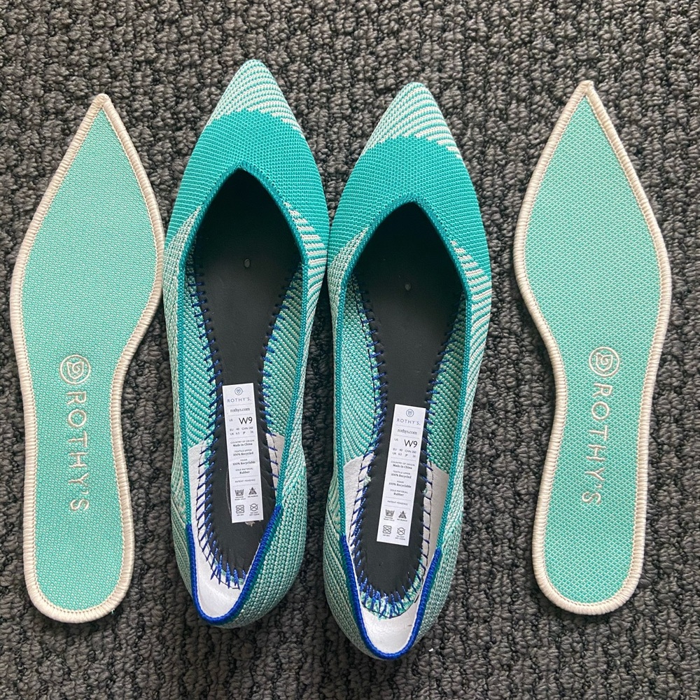 Rothy’s Point, Calypso, Sz 9, worn once